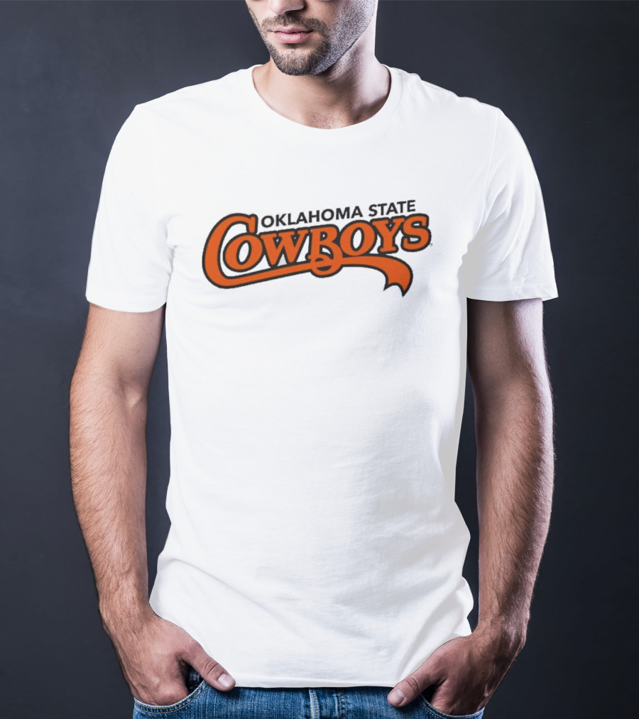 Oklahoma State Cowboys Stylized Orange Text T-Shirt