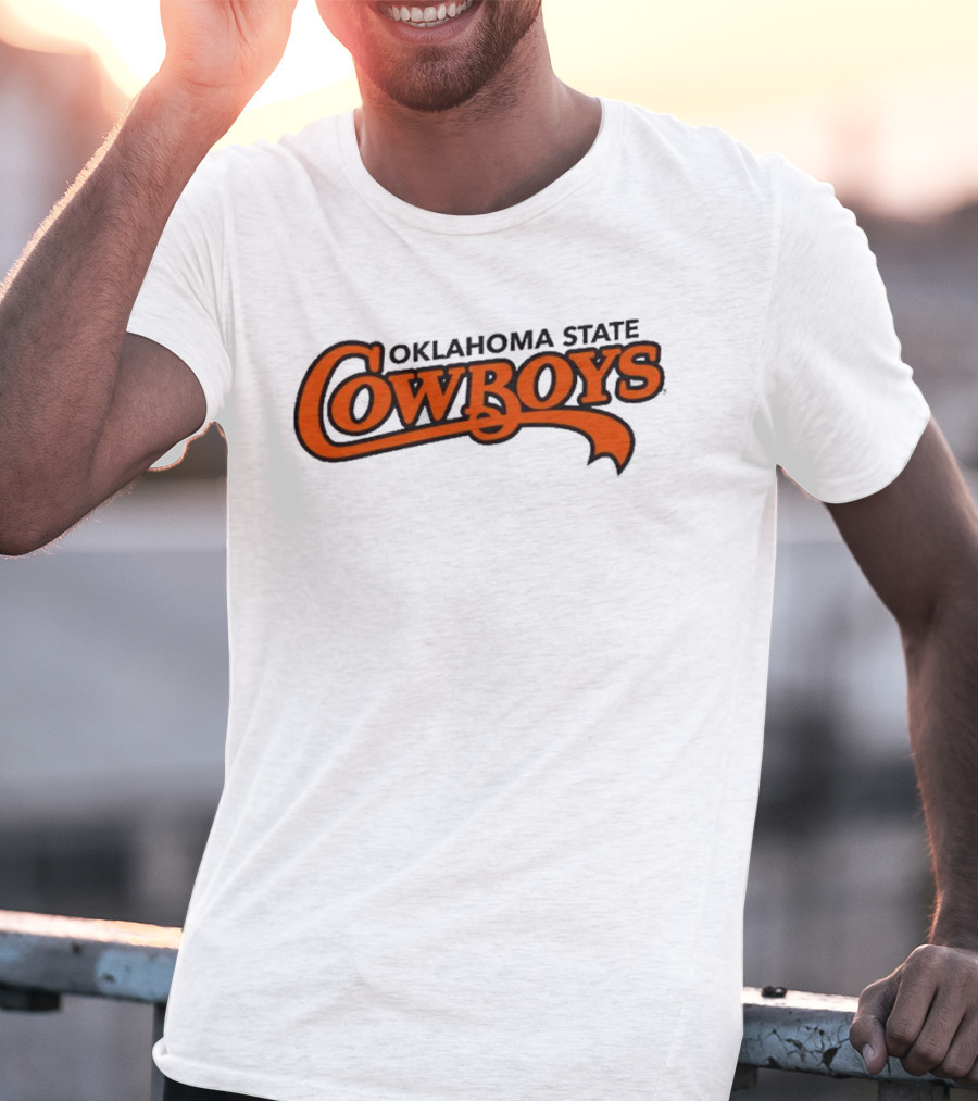 Oklahoma State Cowboys Stylized Orange Text T-Shirt