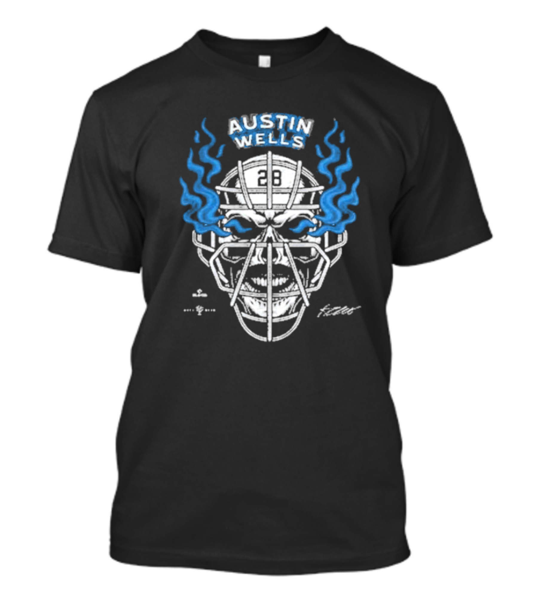 Stone Cold Austin Wells Skull Mask Flames 28 T-Shirt