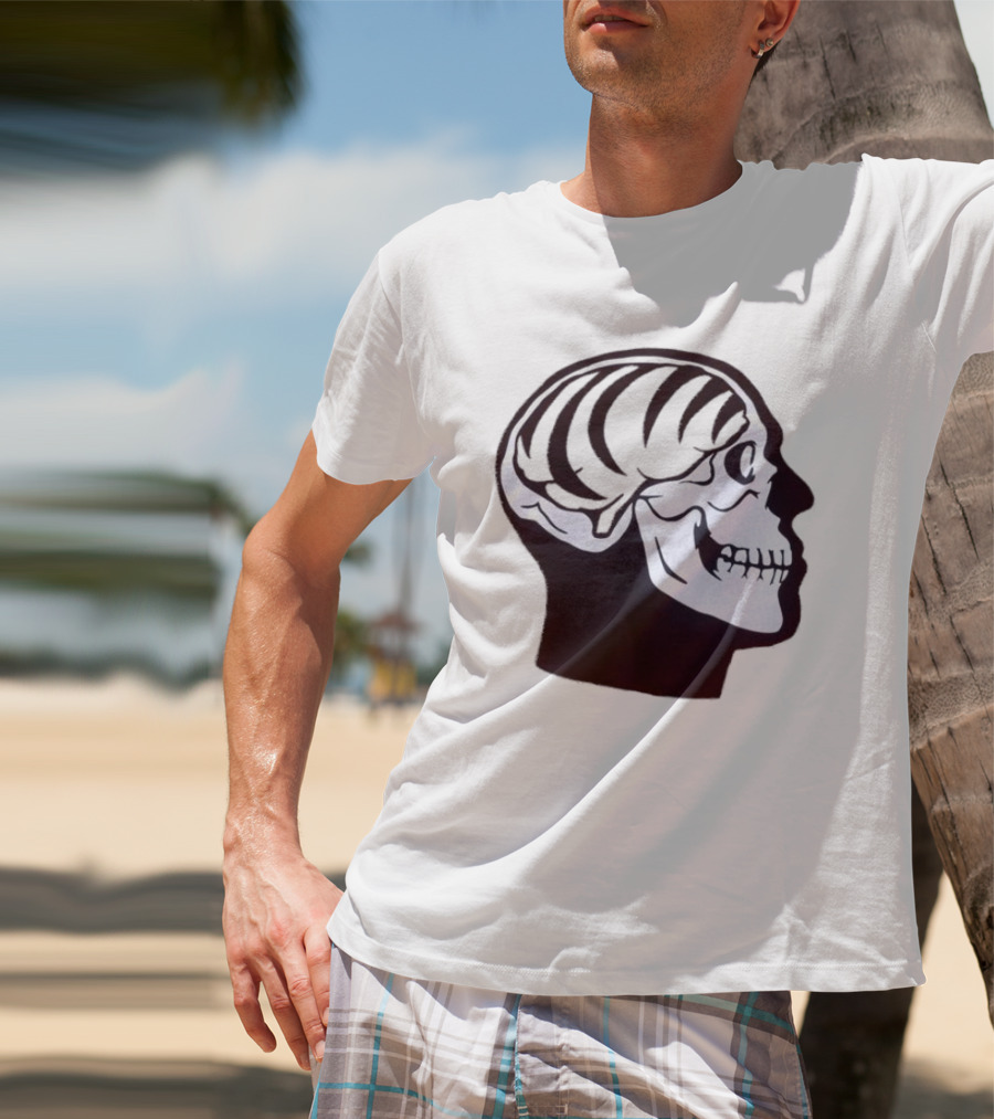 Bengal Brain Skull With Orange Highlights T-Shirt