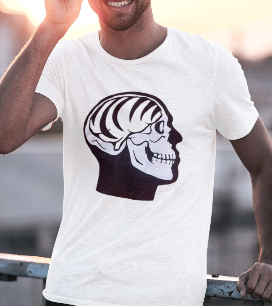 Bengal Brain Skull With Orange Highlights T-Shirt