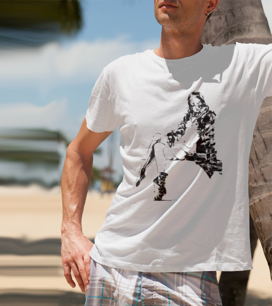 Espionagevr Store Big Sniper Mysterious Figure In Long Coat And Boots T-Shirt