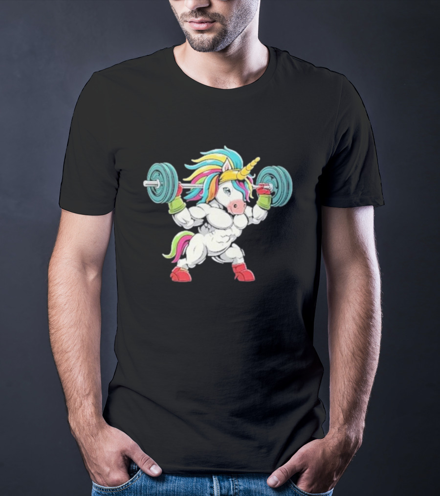 Classic Gym Unicorn Lifting Weights Funny Adorable Pet T-Shirt