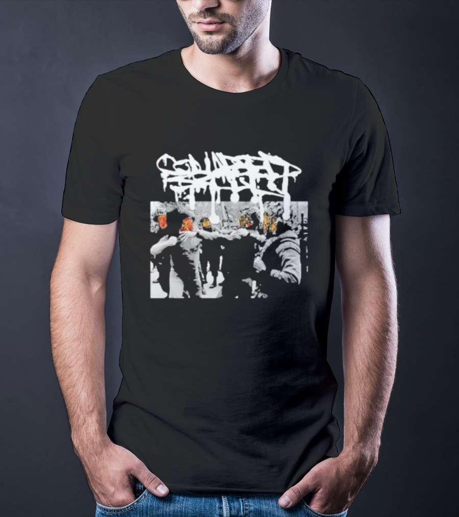 Squad Beat Collapsed Skull Neighbors Riot Scene T-Shirt