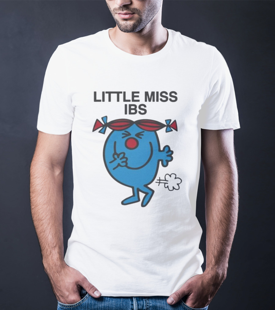 Little Miss IBS Character With Red Bows And Blue Figure T-Shirt