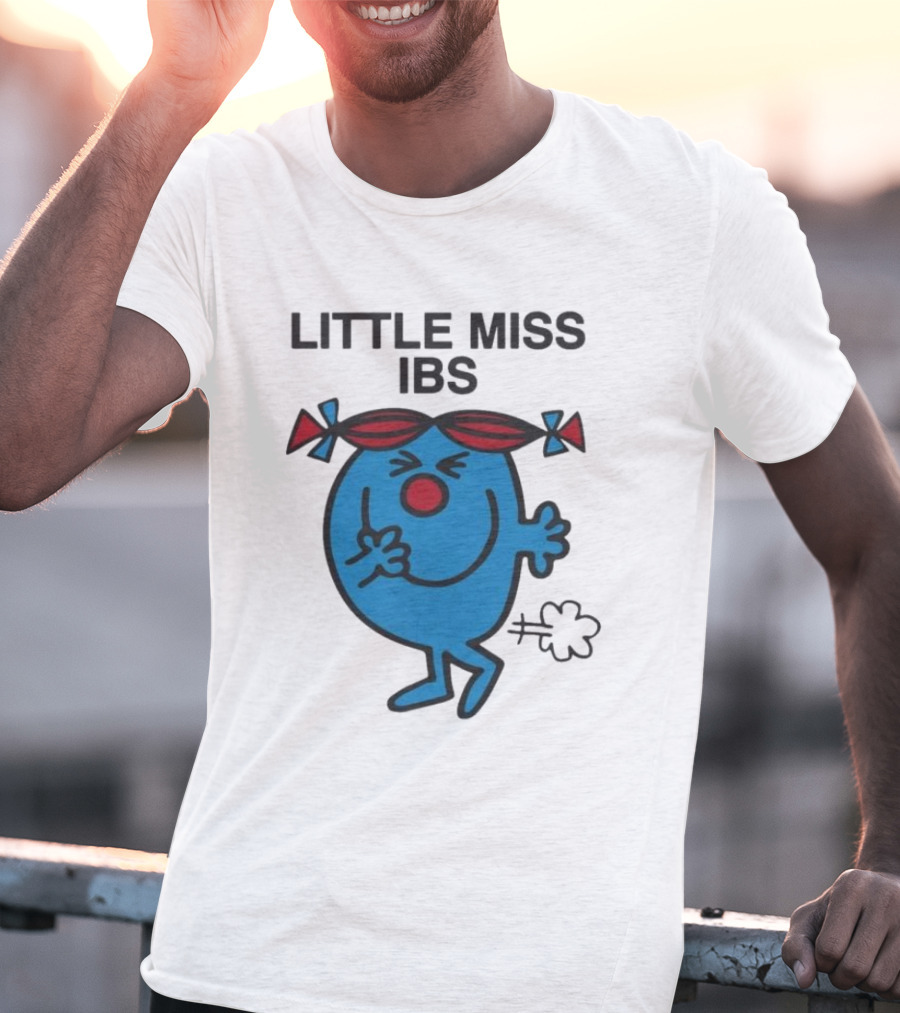 Little Miss IBS Character With Red Bows And Blue Figure T-Shirt