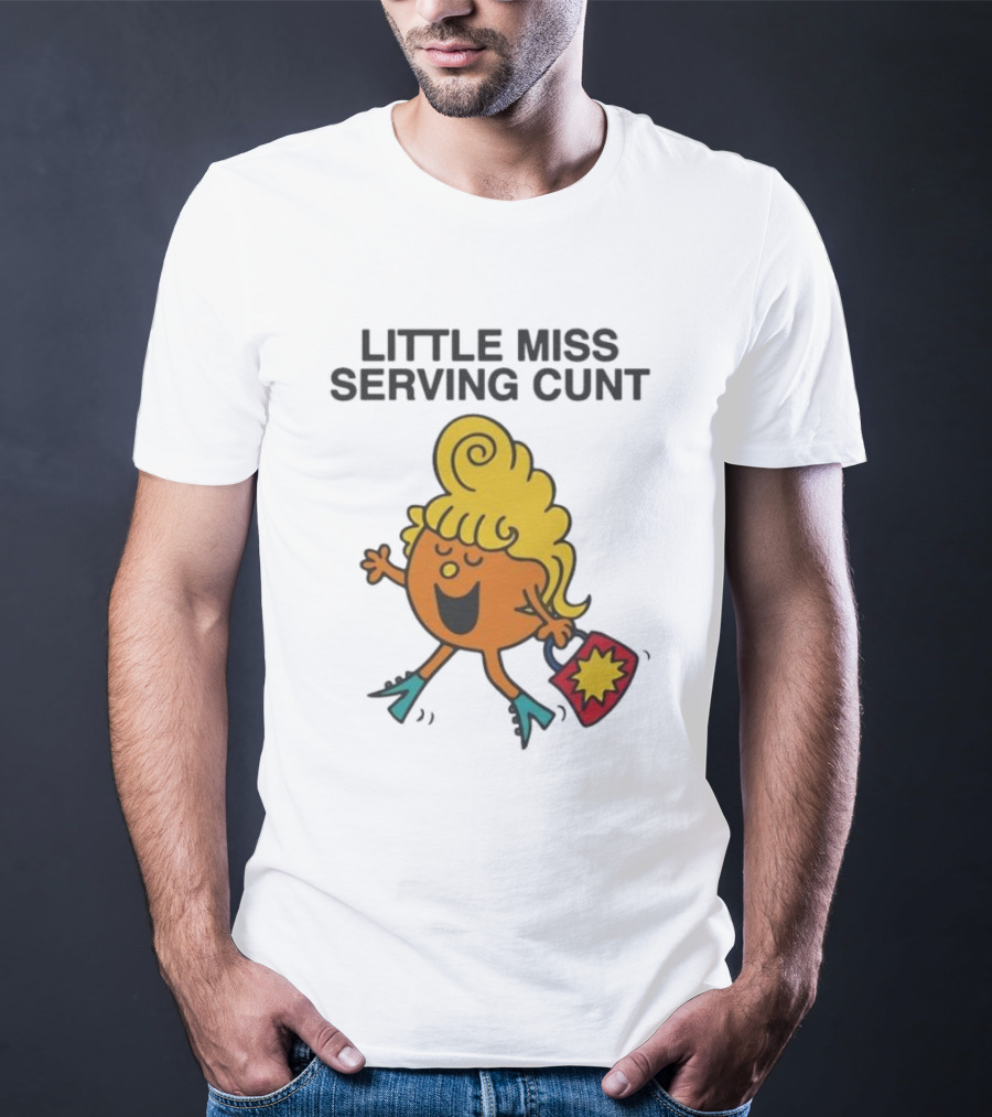 Little Miss Serving Cunt Retro Cartoon Character T-Shirt