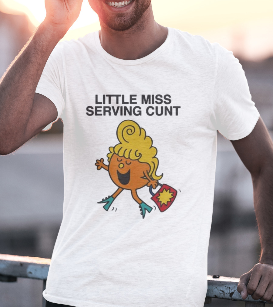 Little Miss Serving Cunt Retro Cartoon Character T-Shirt