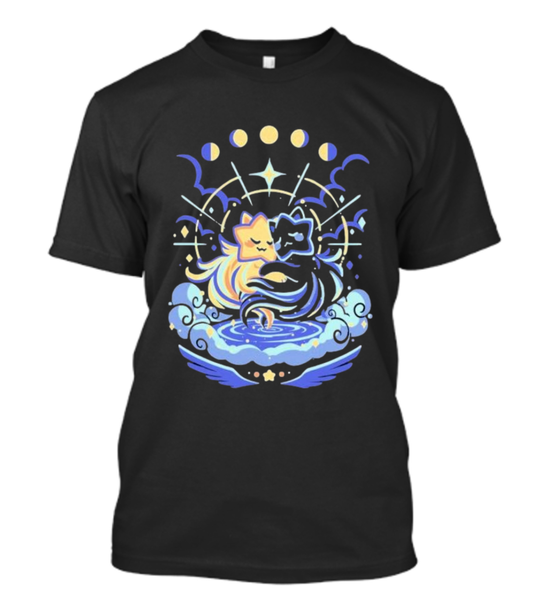 Wishing Stars Miski Celestial Phases Astral Embrace T-Shirt