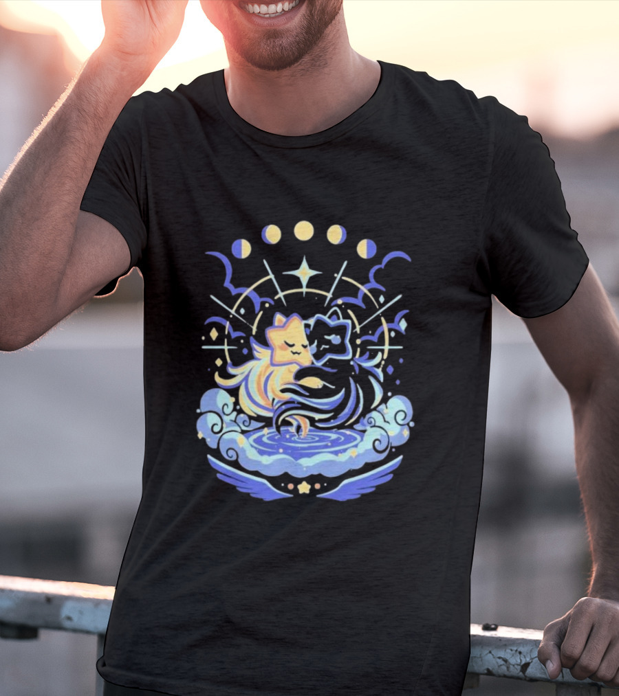 Wishing Stars Miski Celestial Phases Astral Embrace T-Shirt