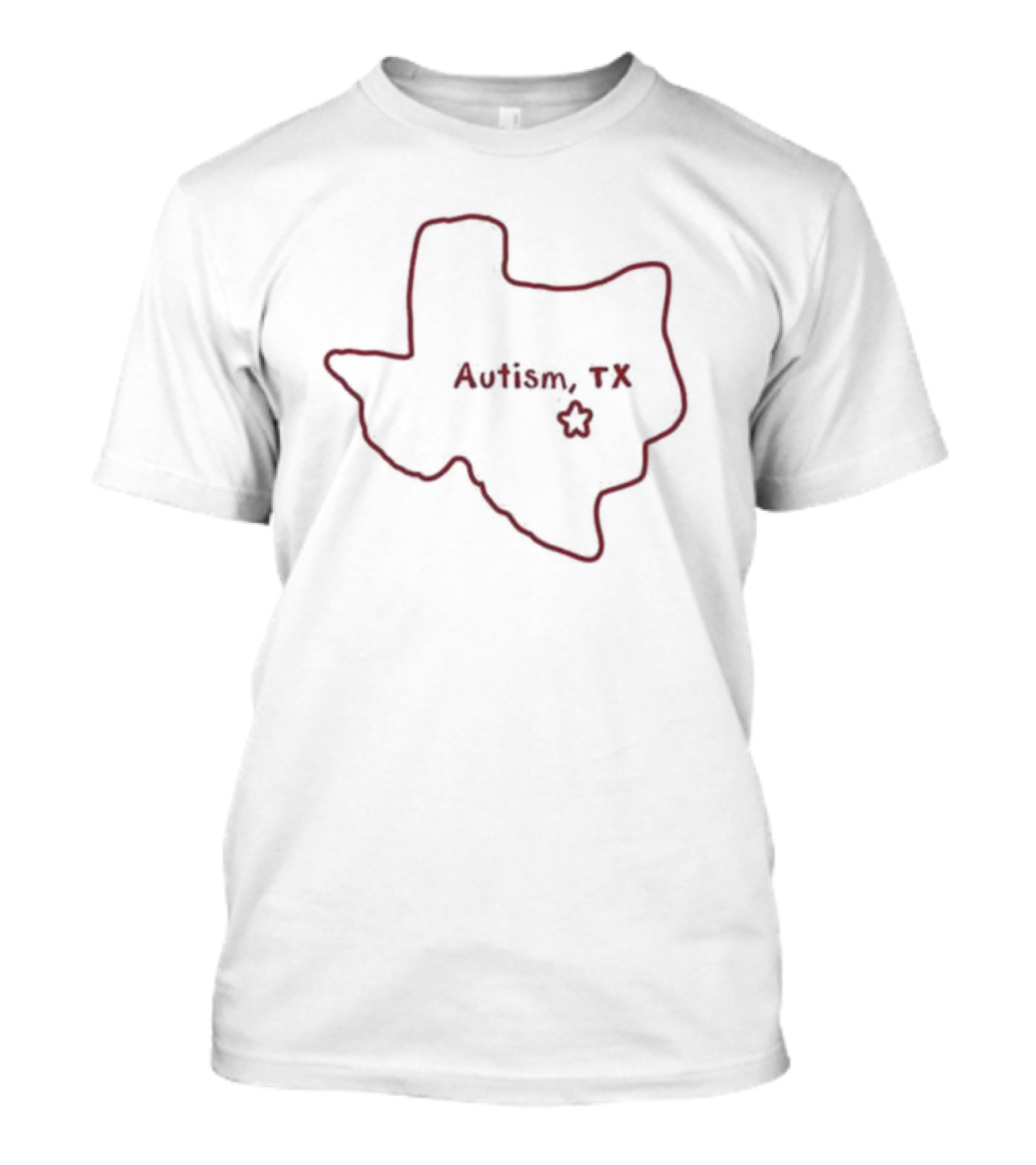 Autism TX Texas Outline Star T-Shirt