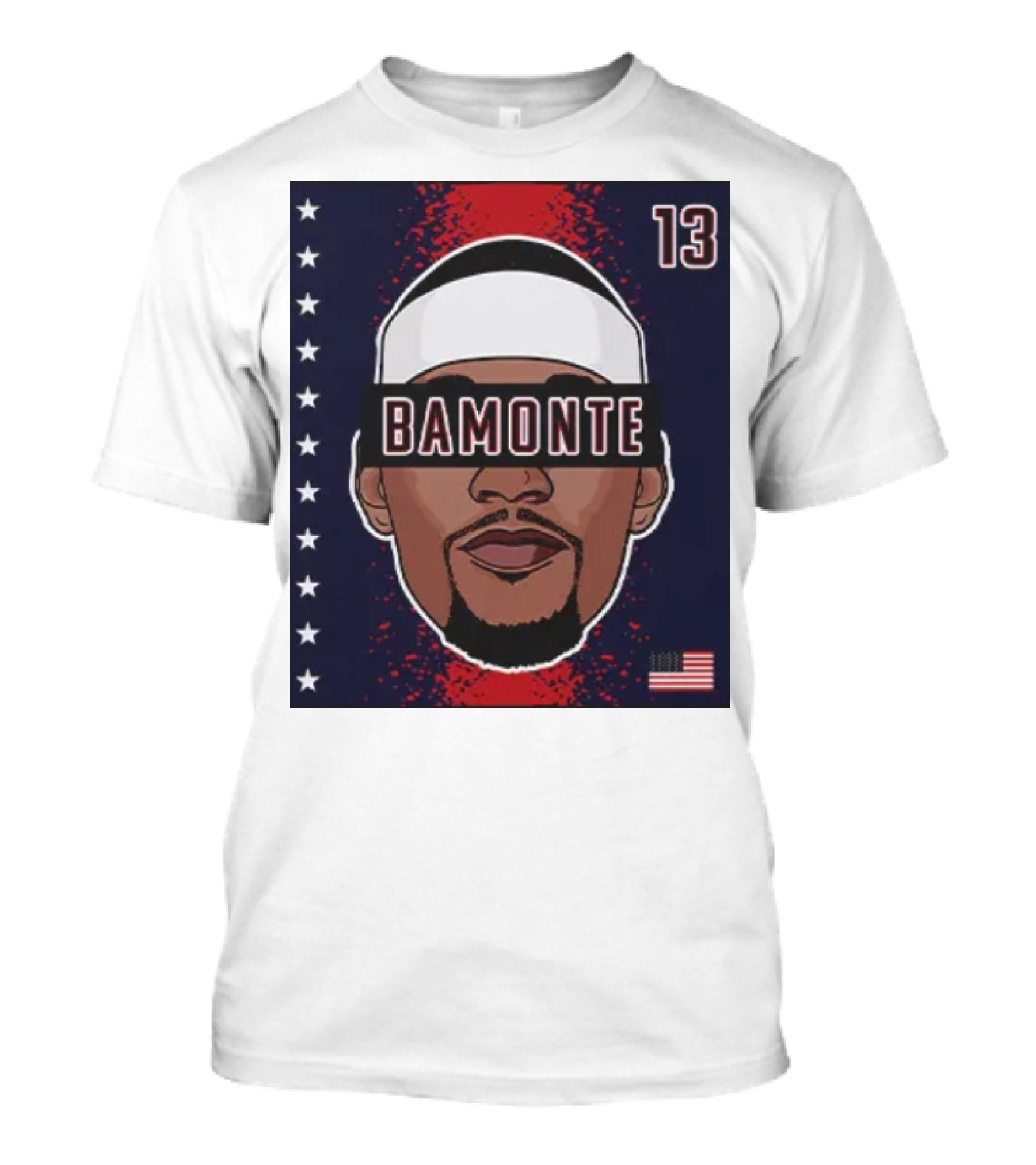Bamonte 13 Stars And Stripes Illustration Bam Adebayo T-Shirt