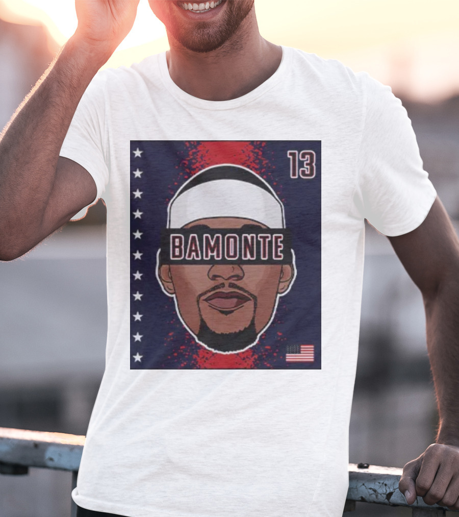 Bamonte 13 Stars And Stripes Illustration Bam Adebayo T-Shirt