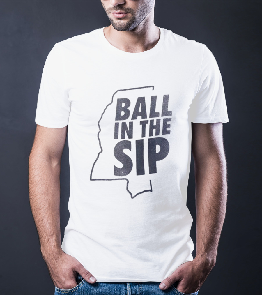 Ball In The Sip Mississippi Outline Lane Kiffin T-Shirt