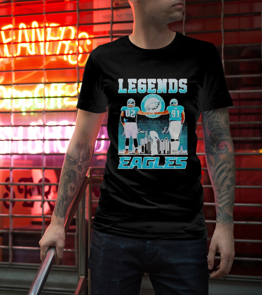Legends Eagles 62 91 Philadelphia Football Players T-Shirt