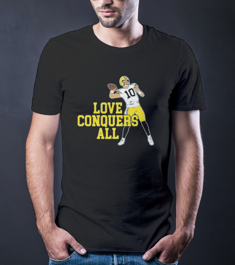Love Conquers All Bo Nix Oregon Ducks Football Quarterback T-Shirt