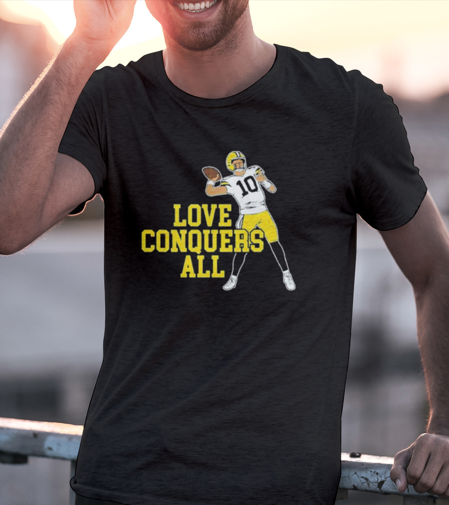 Love Conquers All Bo Nix Oregon Ducks Football Quarterback T-Shirt