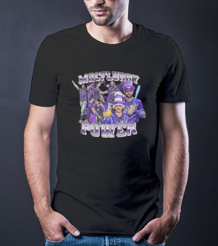 Macflurry Power 90’s Team Purple Baseball Players In Costume T-Shirt