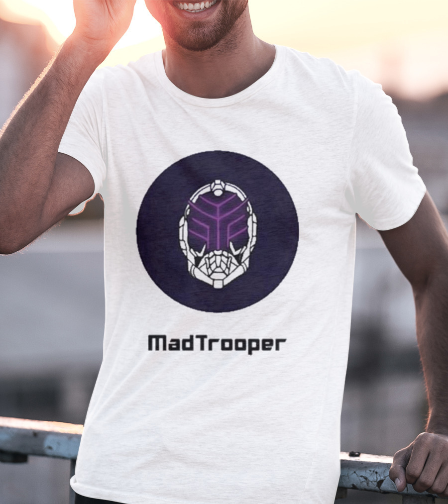 Madtrooper Helmet With Neon Purple Light T-Shirt