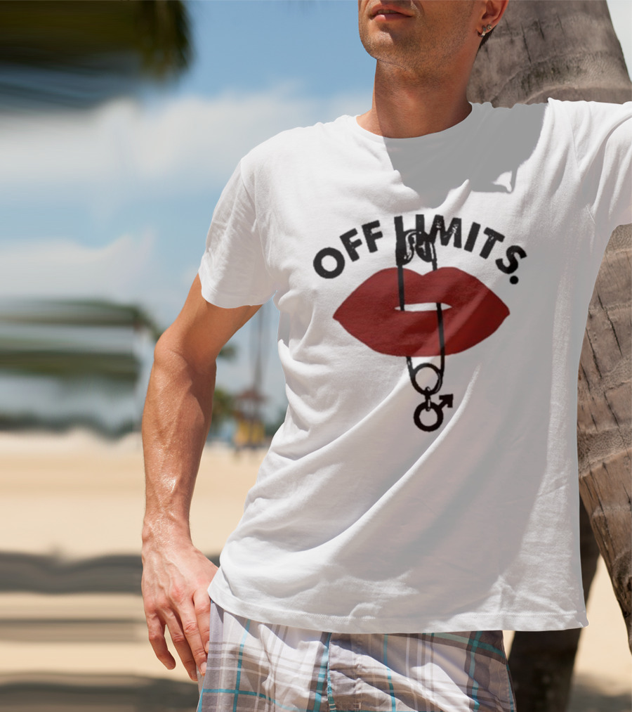 Munawar Faruqui Off Limits Red Lips Safety Pin T-Shirt