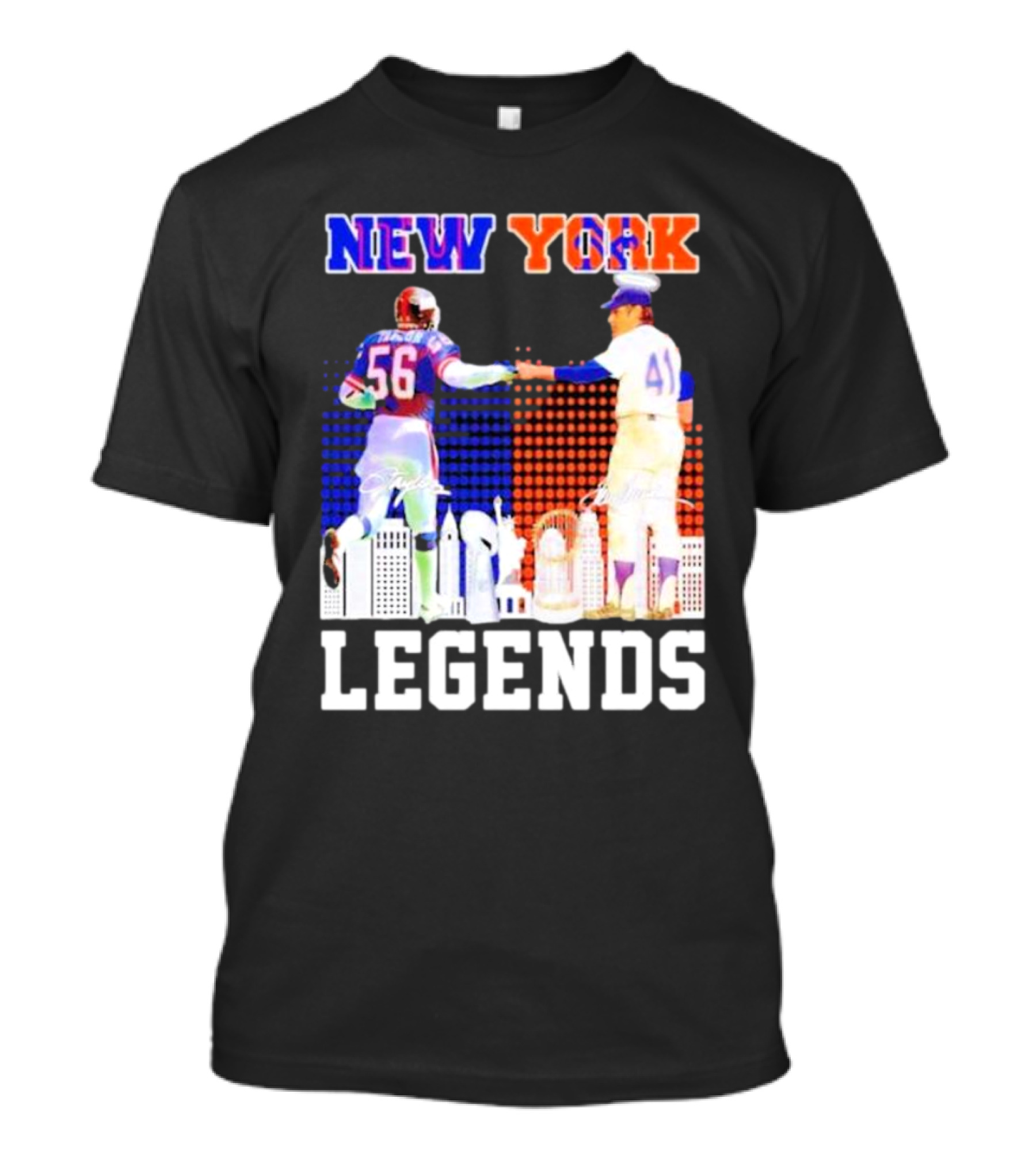New York Lawrence Taylor Tom Seaver Legends Signatures T-Shirt