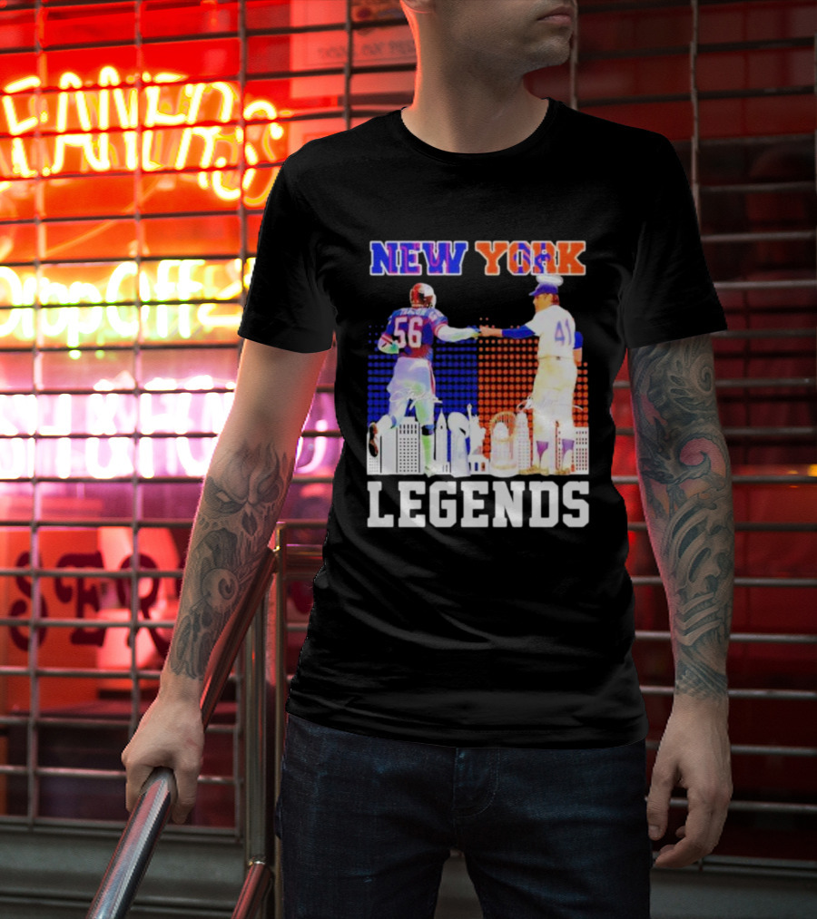 New York Lawrence Taylor Tom Seaver Legends Signatures T-Shirt