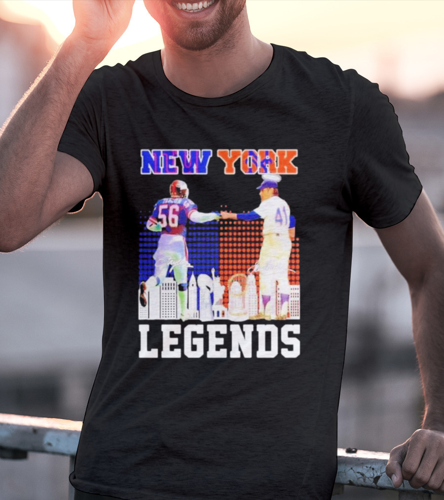 New York Lawrence Taylor Tom Seaver Legends Signatures T-Shirt