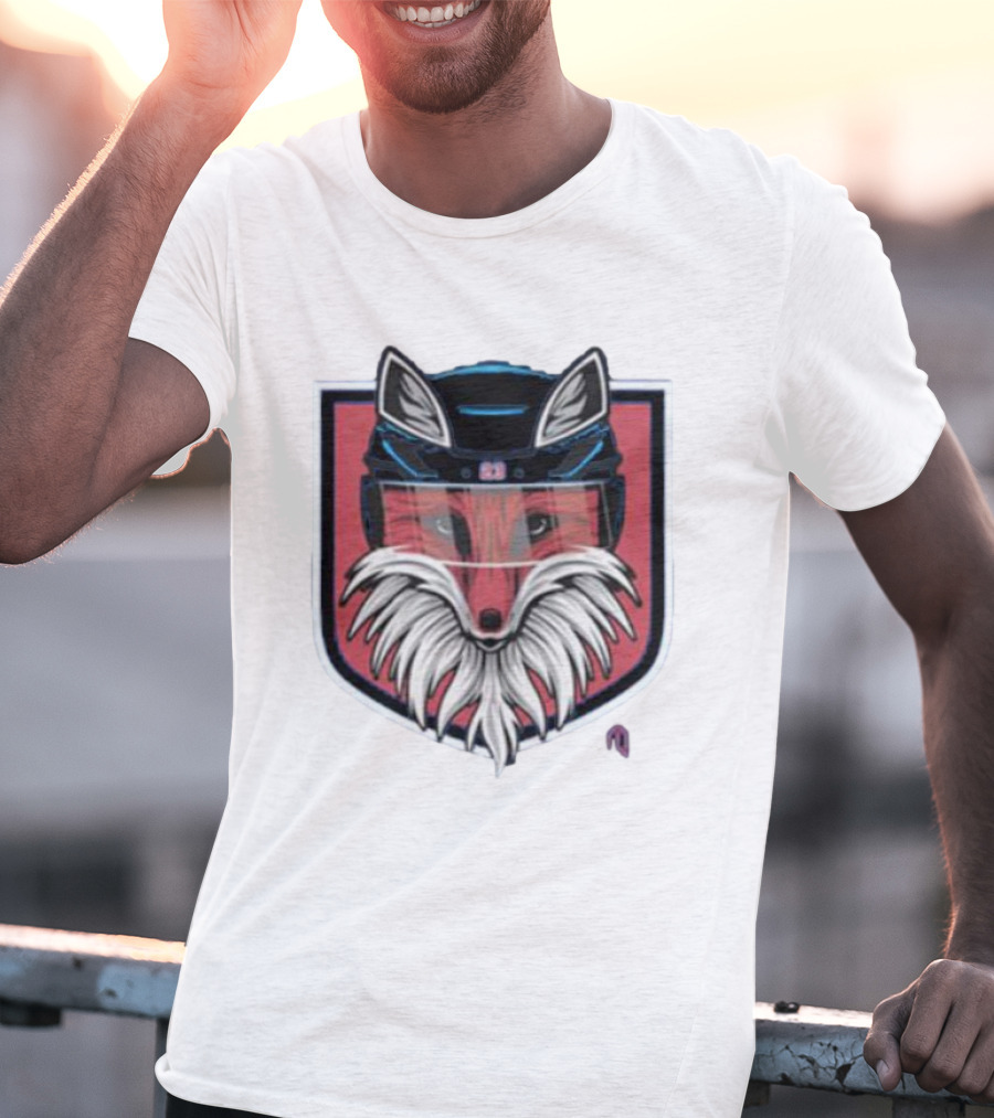 NYR Fox Shield Hockey Logo Helmet T-Shirt