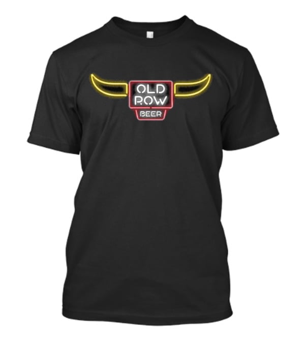 Old Row Beer Neon Light Bull Horns T-Shirt
