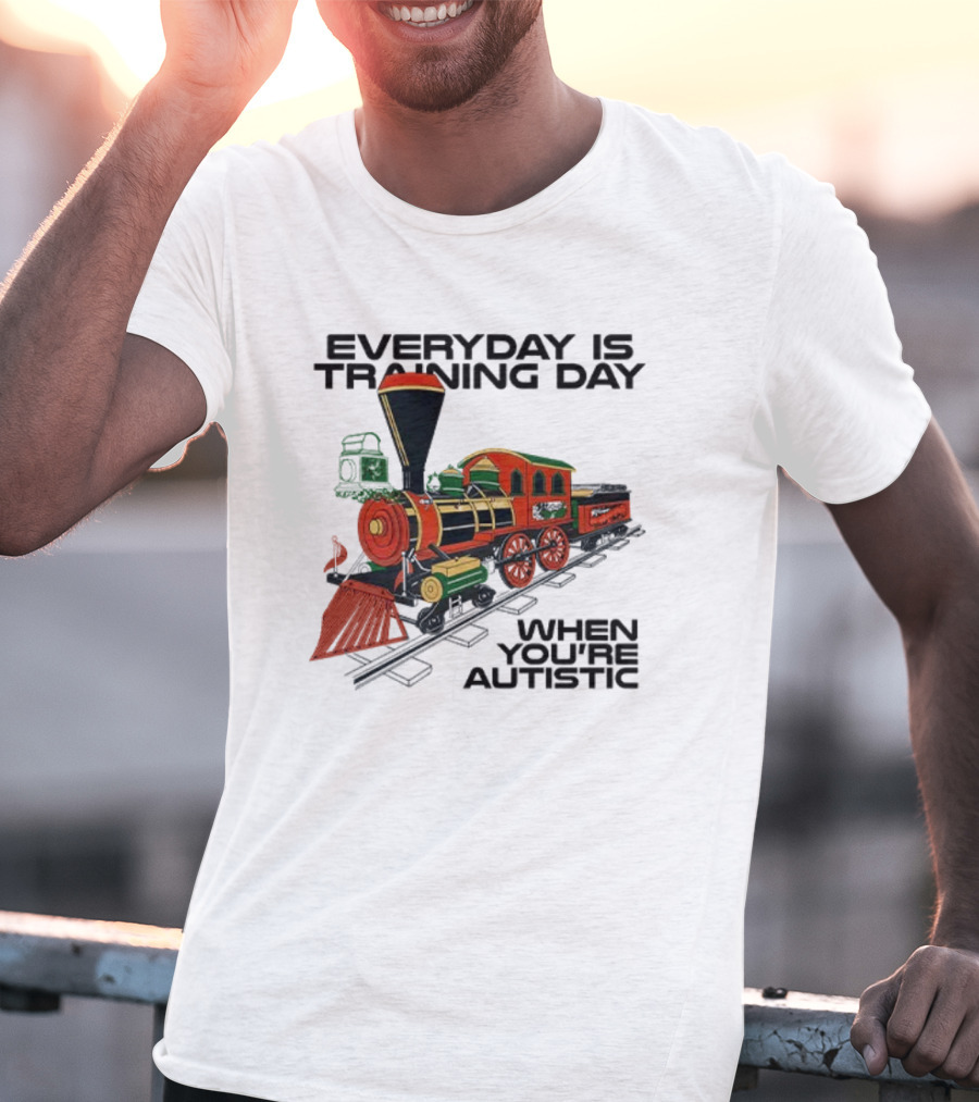 Everyday Is Training Day When You’re Autistic Colorful Train T-Shirt