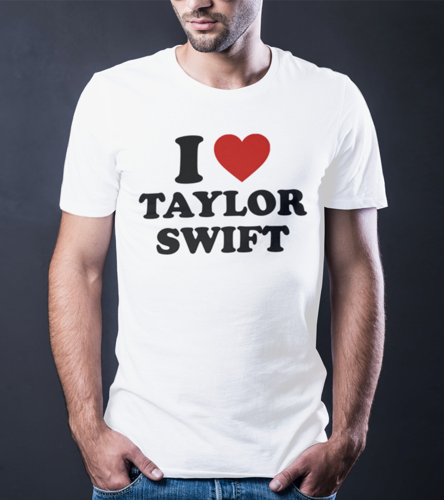 I Love Taylor Swift Red Heart Pin T-Shirt