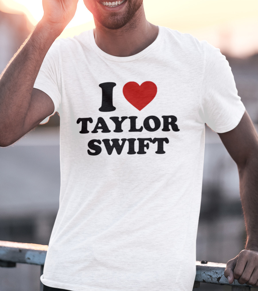 I Love Taylor Swift Red Heart Pin T-Shirt