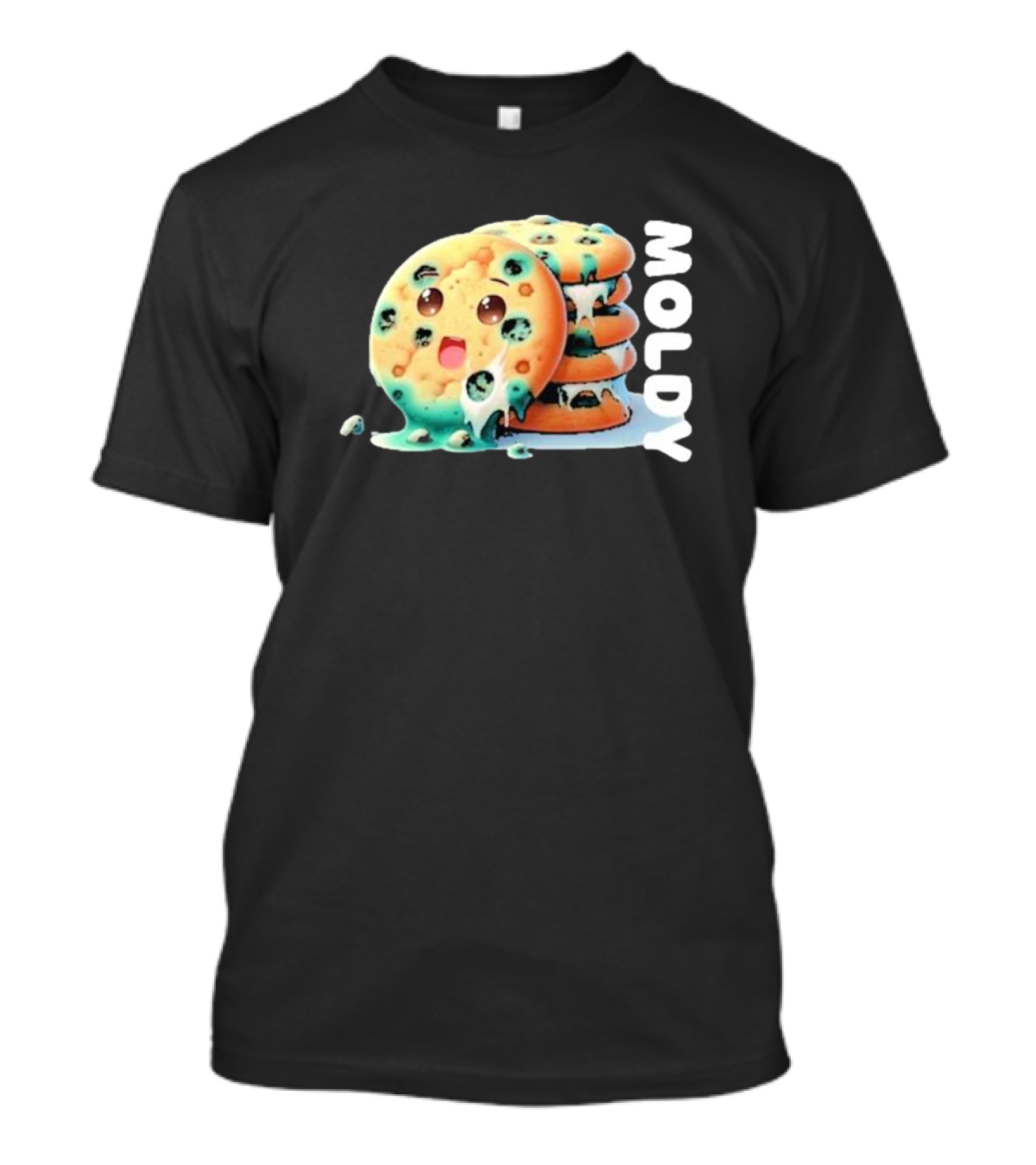 Moldy Cookies Stack With Cute Melting Face T-Shirt