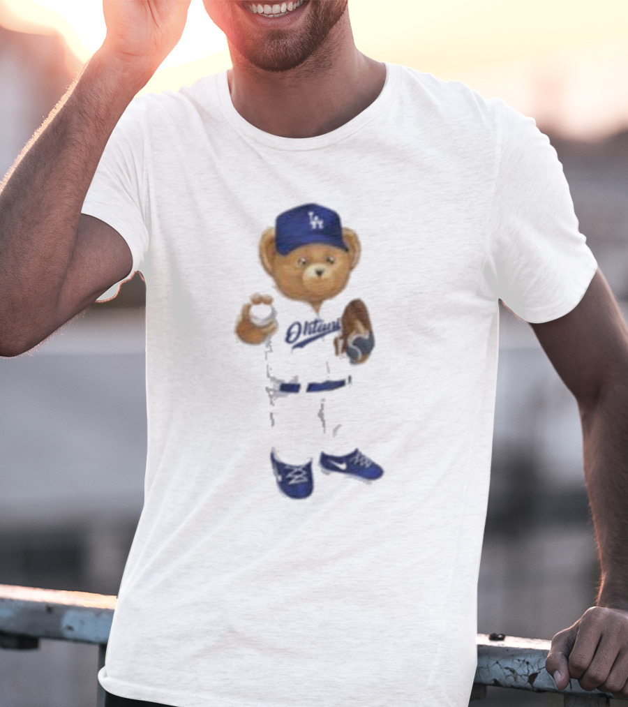 LA Angels Shohei Ohtani Showtime Bear Dodgers Hat Baseball Glove T-Shirt