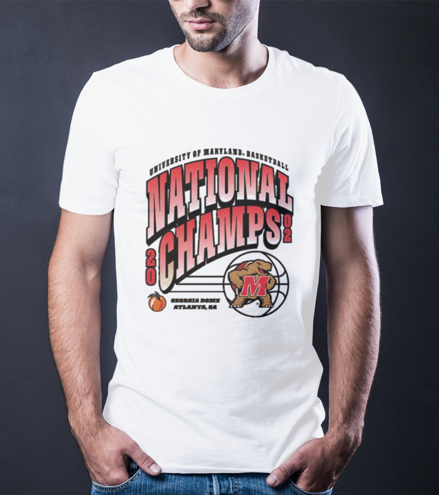 University Of Maryland Basketball 2002 National Champs Georgia Dome Atlanta T-Shirt
