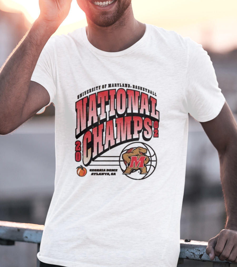 University Of Maryland Basketball 2002 National Champs Georgia Dome Atlanta T-Shirt