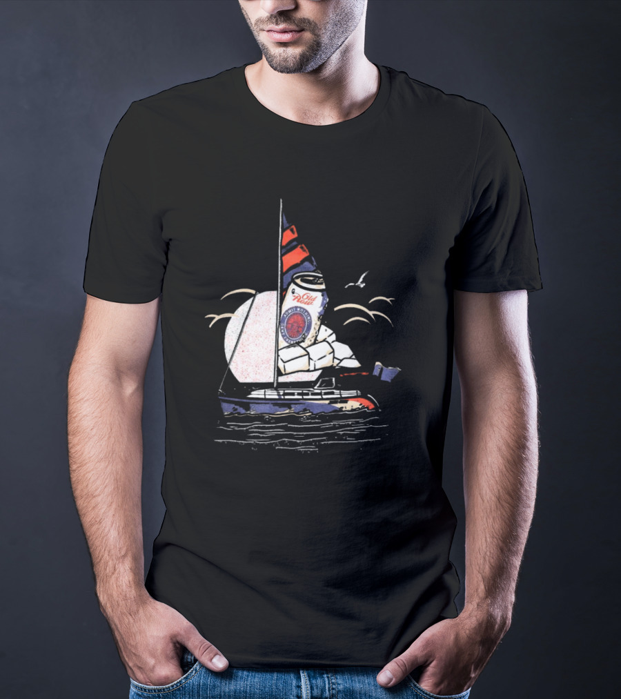 Old Milwaukee Can Sailboat Retro T-Shirt
