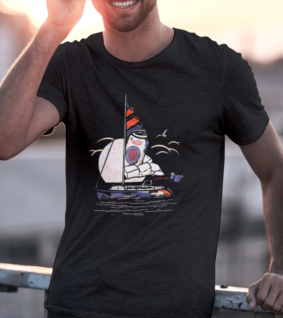 Old Milwaukee Can Sailboat Retro T-Shirt