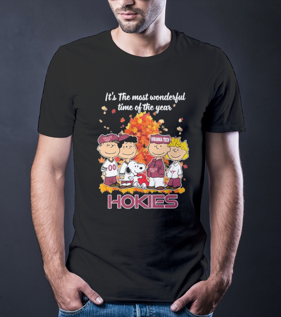 Snoopy Virginia Tech Hokies Peanuts Friends Wonderful Time Of The Year T-Shirt