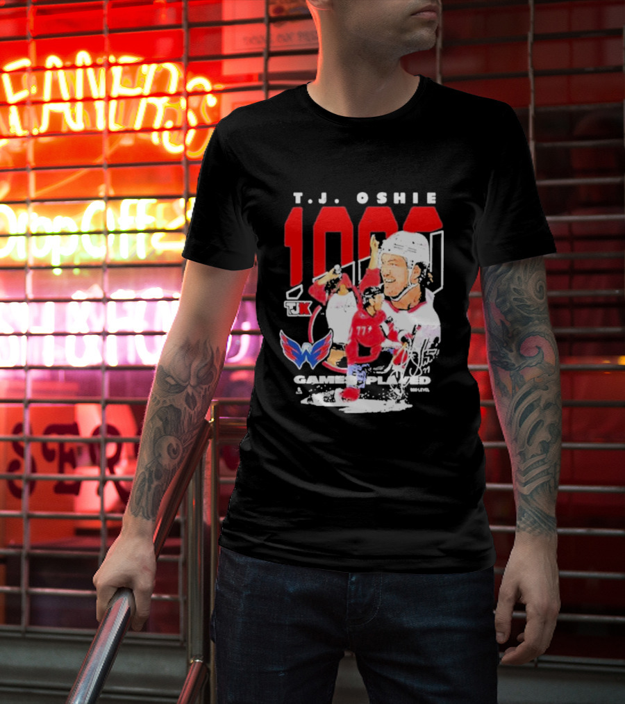 T.J. Oshie 1000 Games Played Washington Capitals TJ1k T-Shirt
