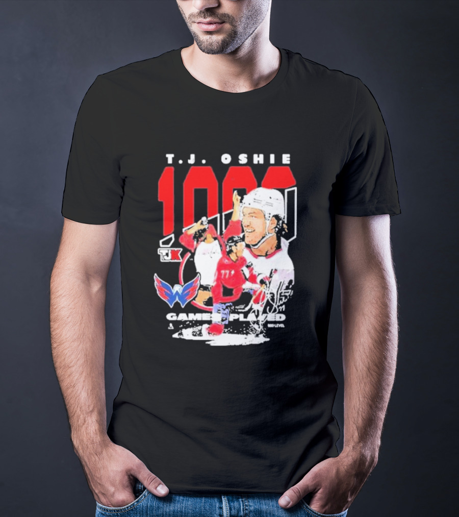 T.J. Oshie 1000 Games Played Washington Capitals TJ1k T-Shirt