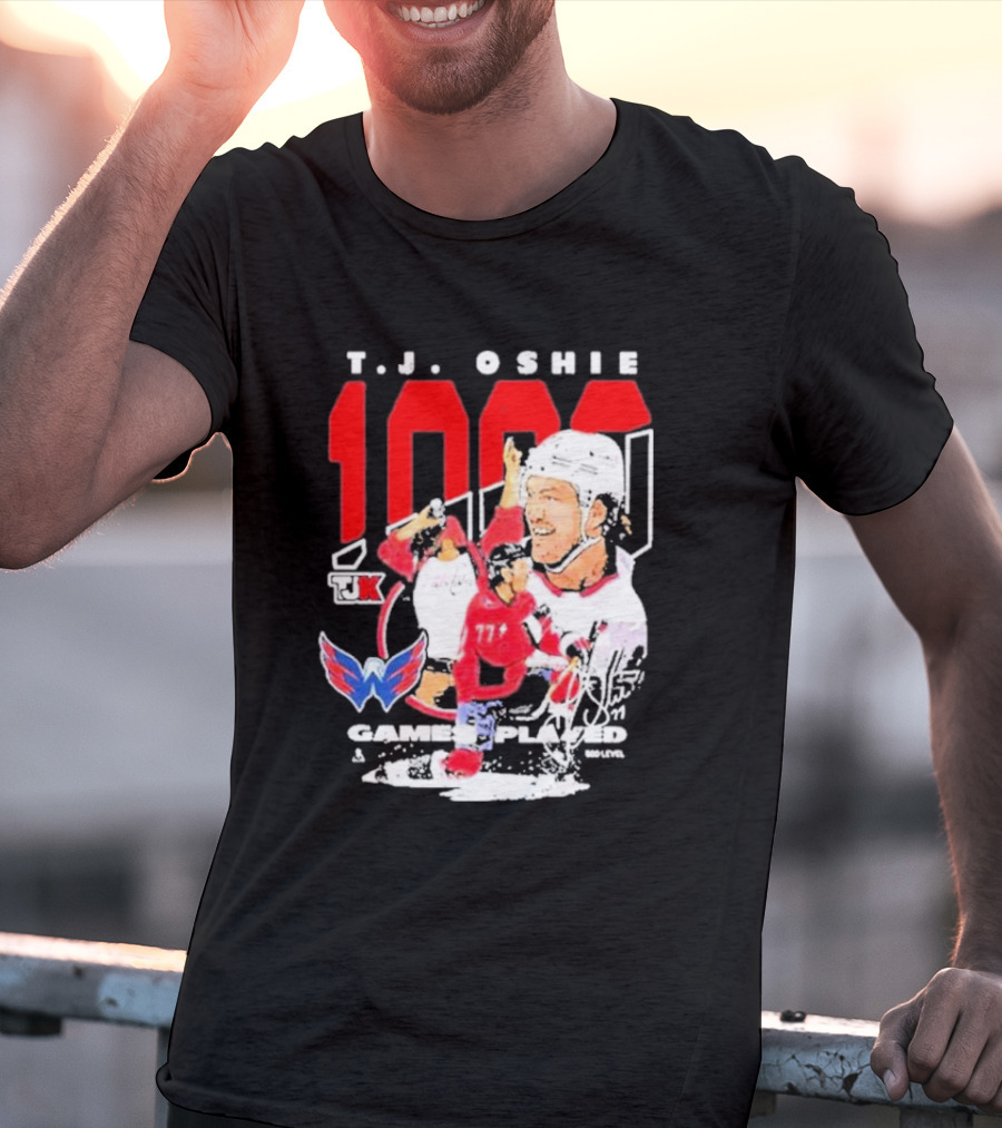 T.J. Oshie 1000 Games Played Washington Capitals TJ1k T-Shirt