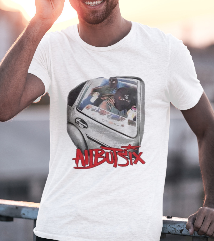 All But Six Graffiti Balaclava Duo In Car With Spray Paint T-Shirt