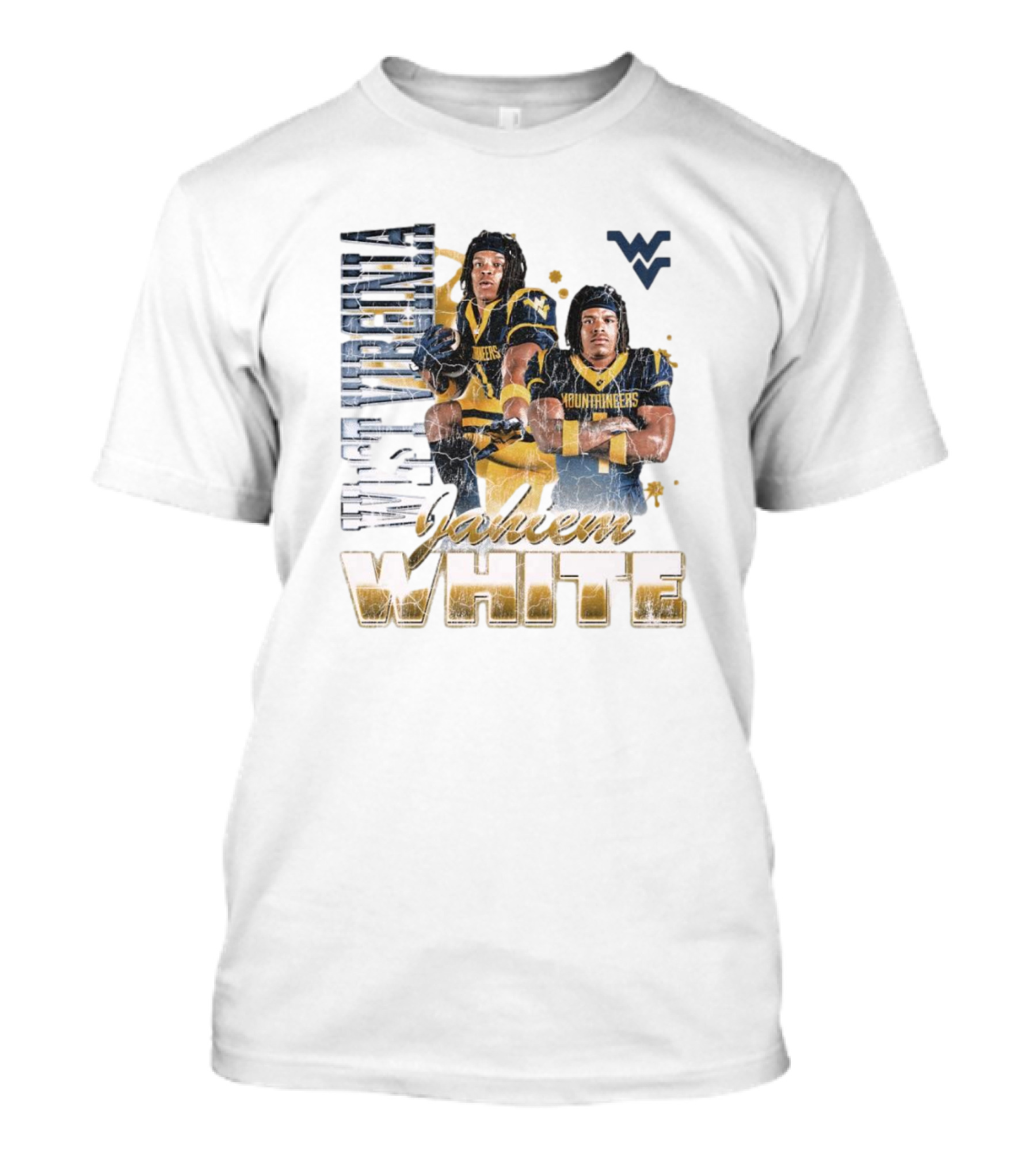 West Virginia Mountaineers Jahiem White 90s Retro Football T-Shirt