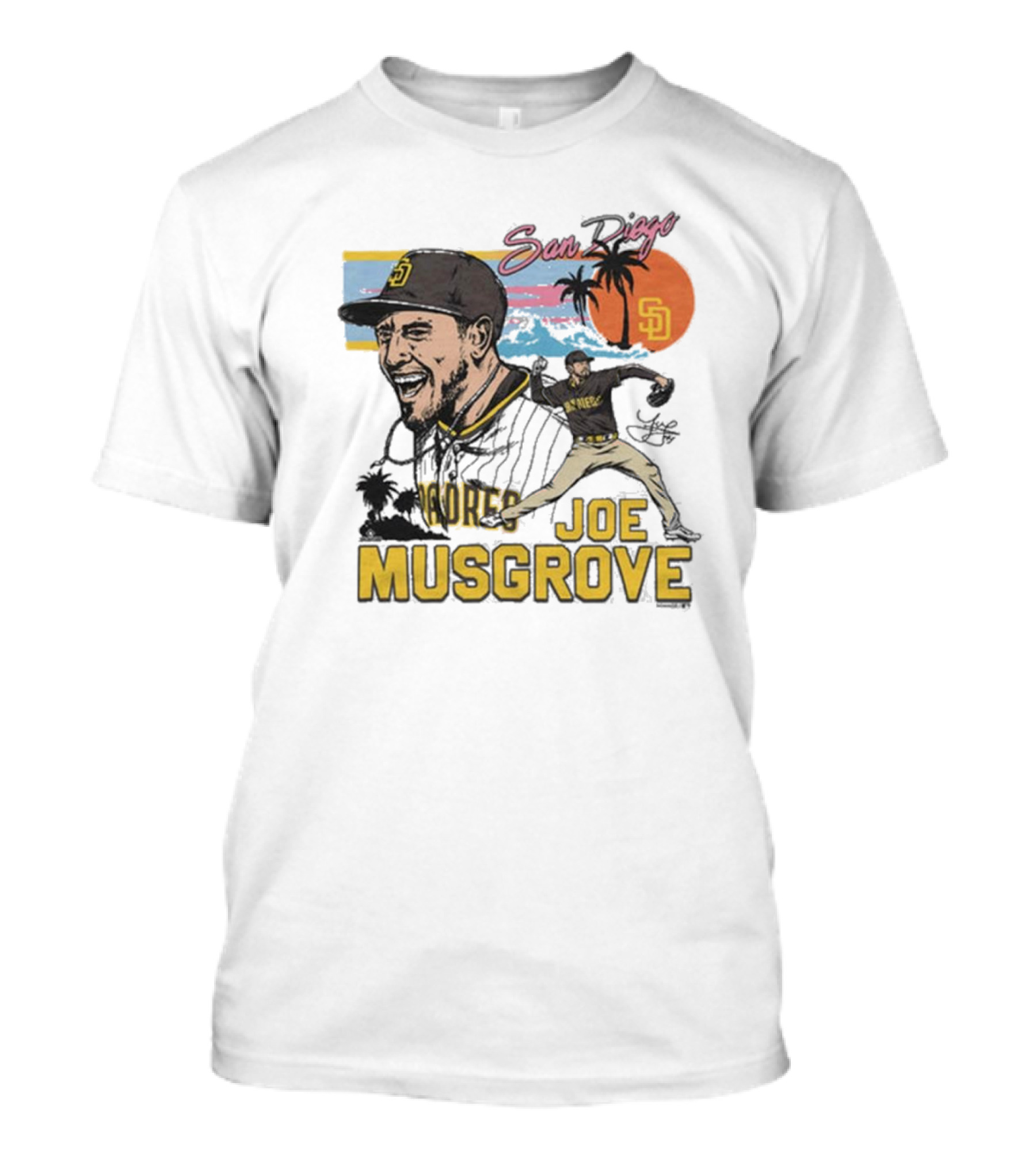 San Diego Padres Joe Musgrove MLB Homage Signature Painting T-Shirt