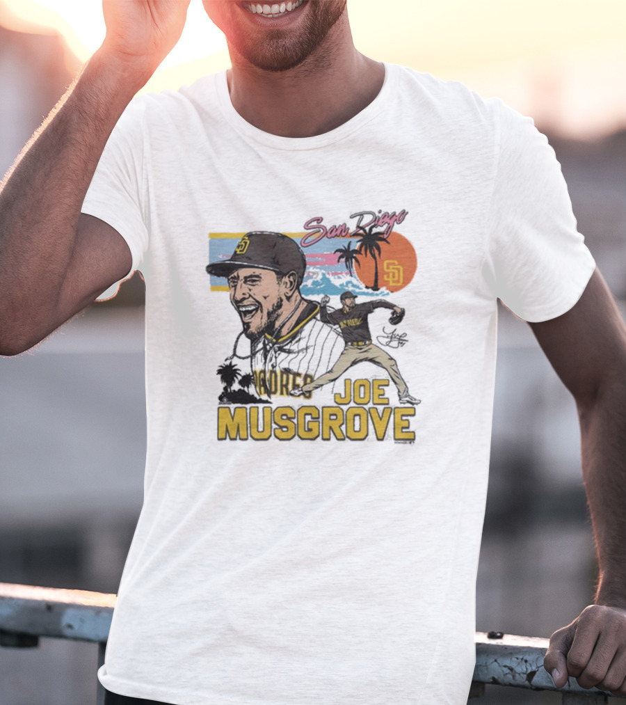 San Diego Padres Joe Musgrove MLB Homage Signature Painting T-Shirt