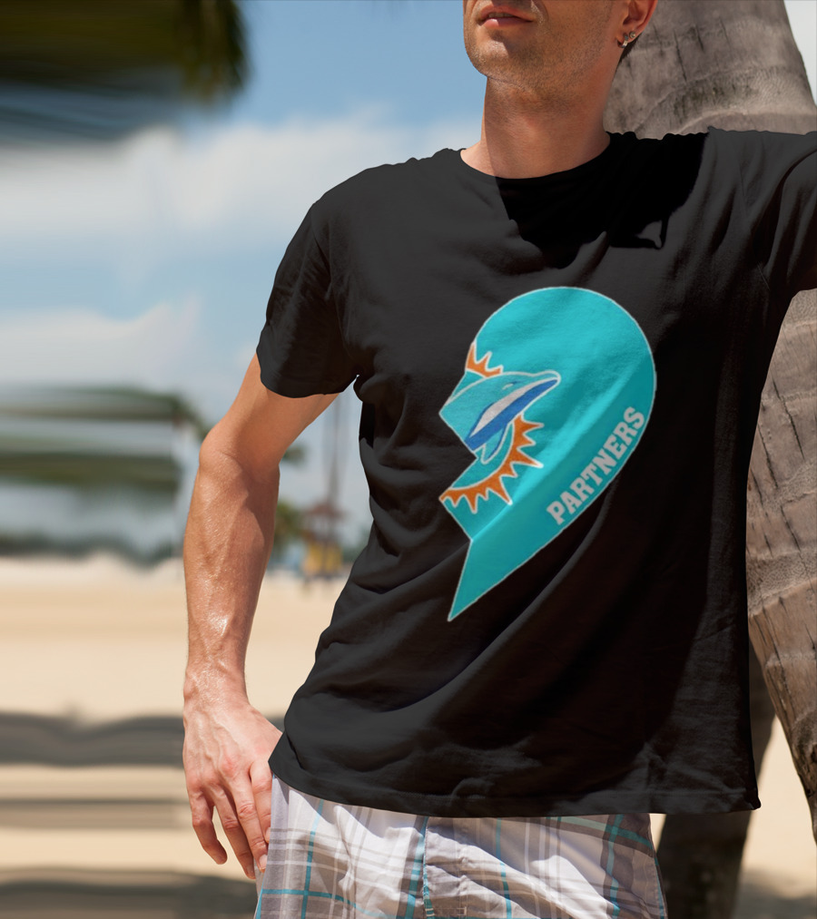 Miami Dolphins Partners Half Heart T-Shirt