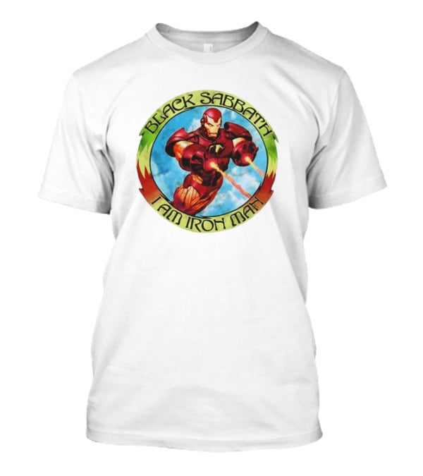 Black Sabbath I Am Iron Man Circle Iron Man Suit Heroic Pose T-Shirt
