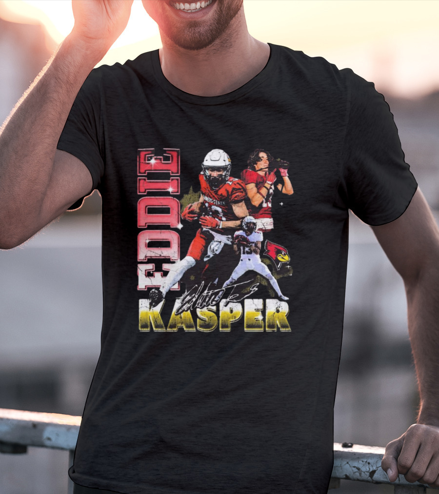 Eddie Kasper Illinois State Redbirds Football Vintage Signature T-Shirt