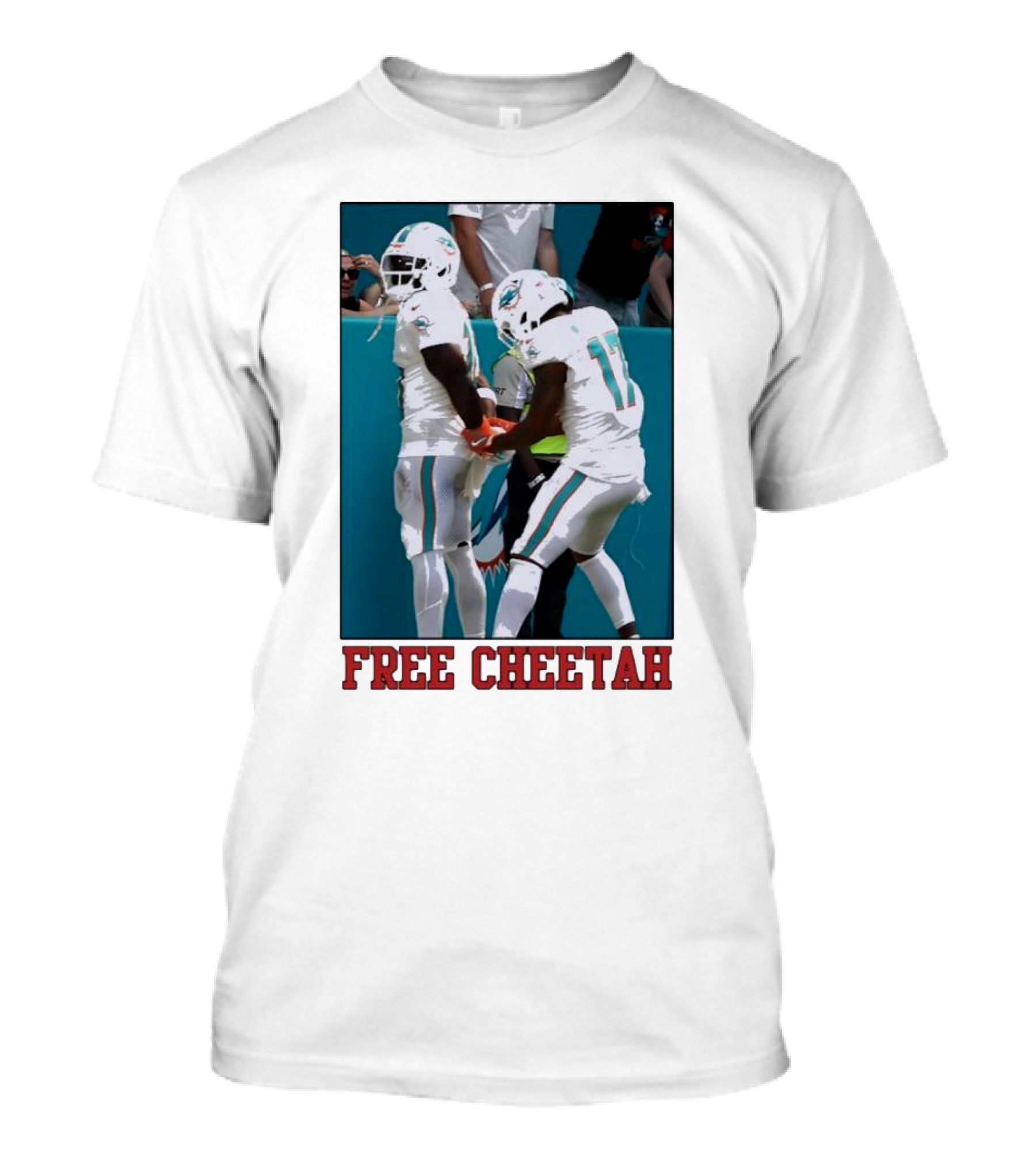 Free Cheetah Miami Dolphins Football Players T-Shirt